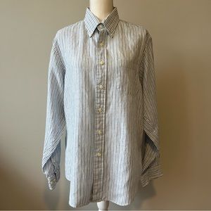 Brooks Brothers Striped Linen Button Down Shirt